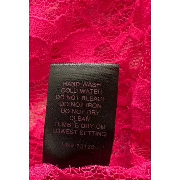 NEW Womens Pink Lace Lingerie Sheer Bodysuit Sleeveless Size Small Festival Sexy - Picture 12 of 12